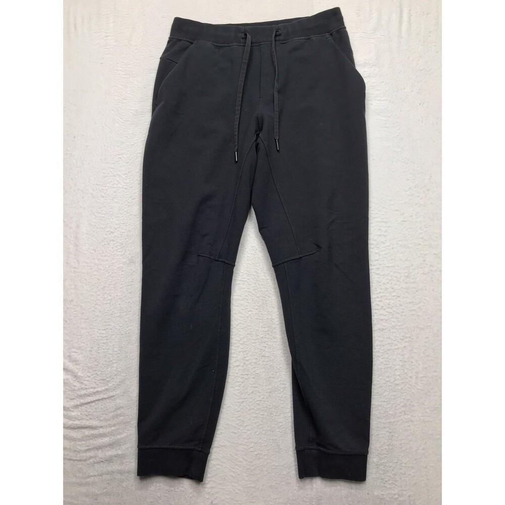 LULULEMON City Sweat Jogger Men M (30x28) Black Drawstring Stretch Cuffs LM5AJTS